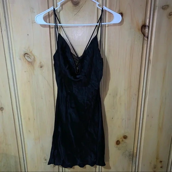 Zara Black Satin Slip Dress - Picture 5 of 7